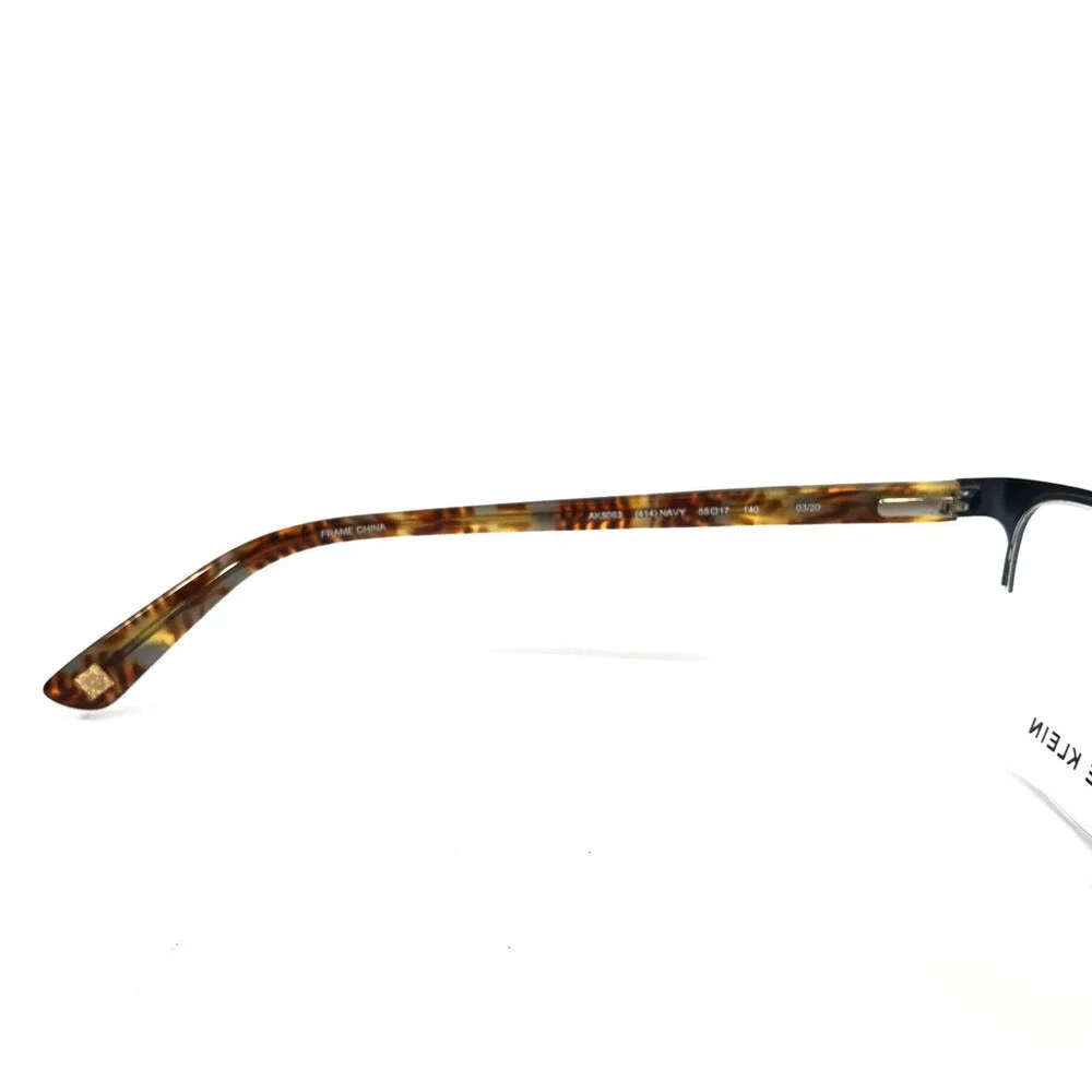Anne Klein Eyeglasses Frames AK5083 414 NAVY Tortoise Cat Eye Half Rim 55-17-140